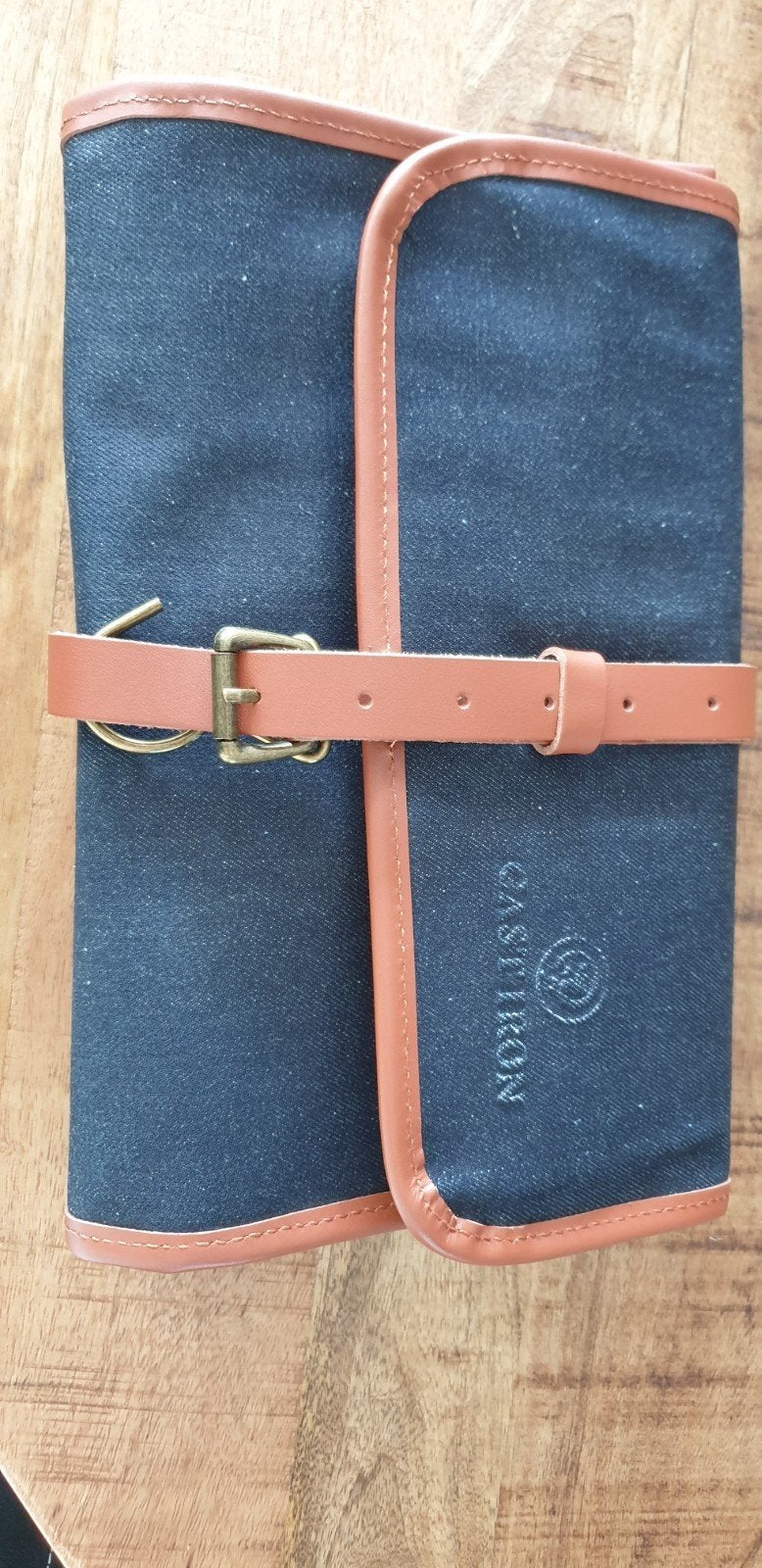 Cast Iron Toilettas - Donkerblauw met Leerdetails, Ophalen