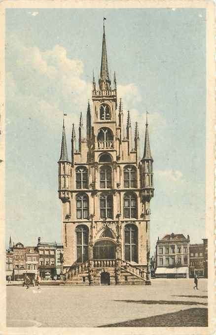 301-139-017 Gouda Het Stadhuis, Verzamelen, Ansichtkaarten | Nederland, Zuid-Holland, Voor 1920, Verzenden