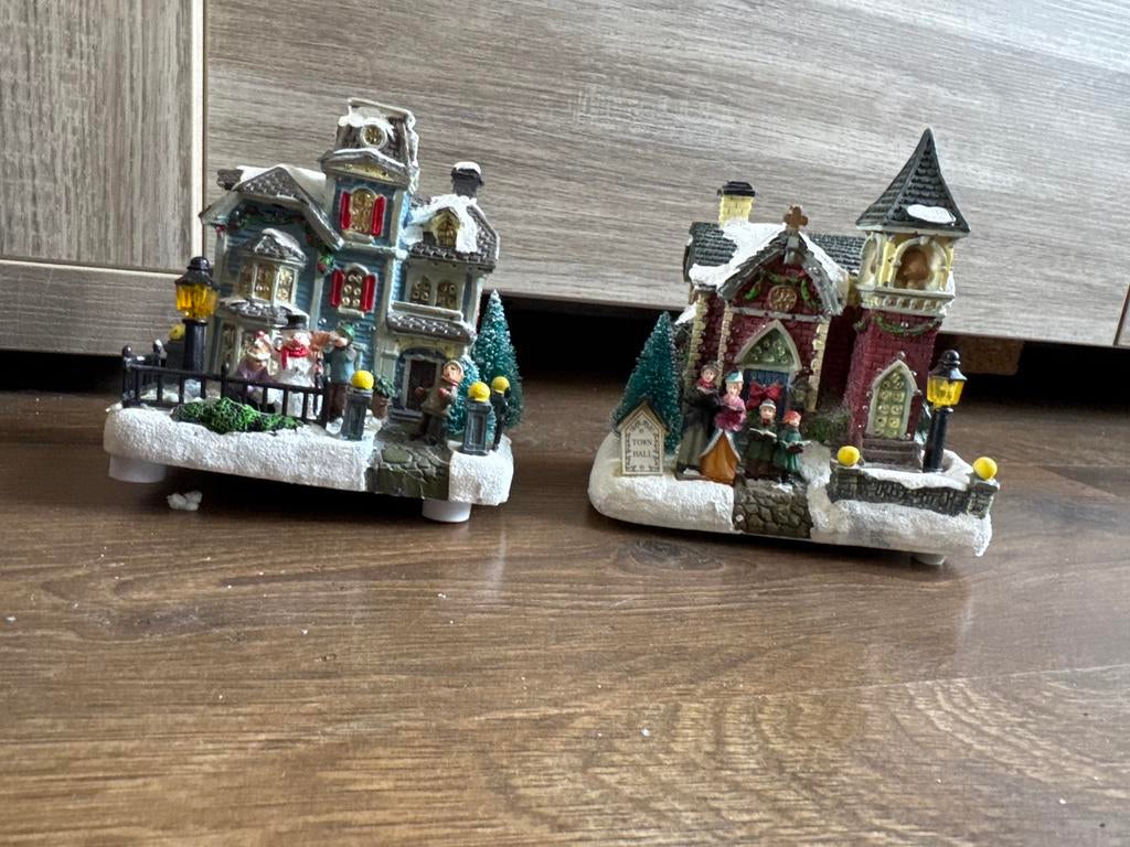 2 kersthuisjes, Diversen, Ophalen, Gebruikt
