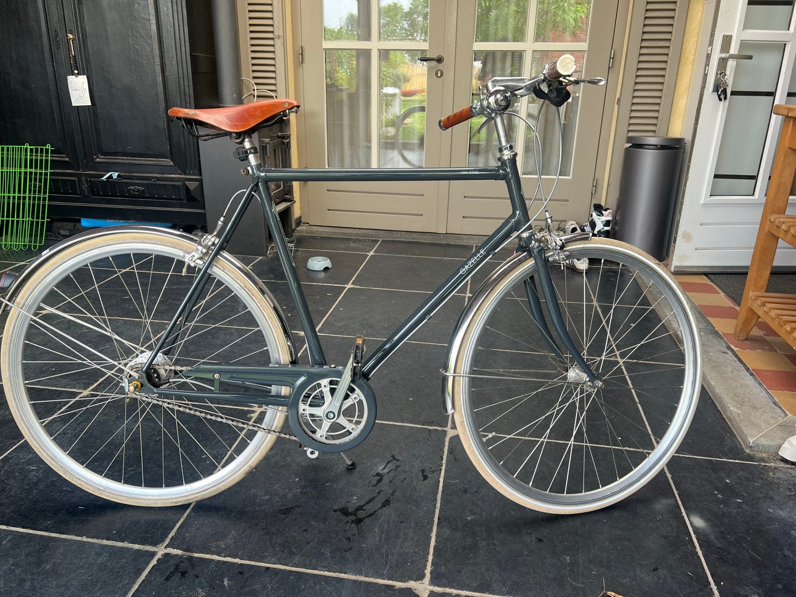 Gazelle Stadsfiets (retro-look) Shimano 7 versnellingen, Ophalen, Gebruikt, Velgrem, Versnellingen