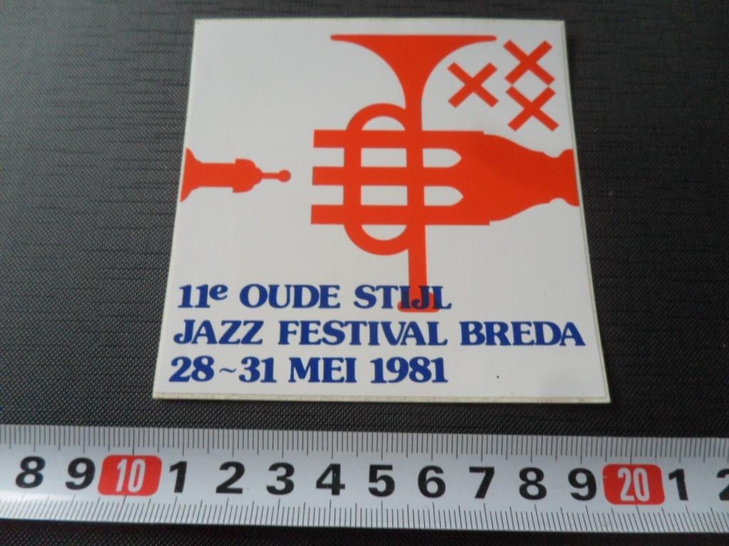 sticker Breda 11e Oude Stijl Jazz Festival 1981, Ophalen, Zo goed als nieuw