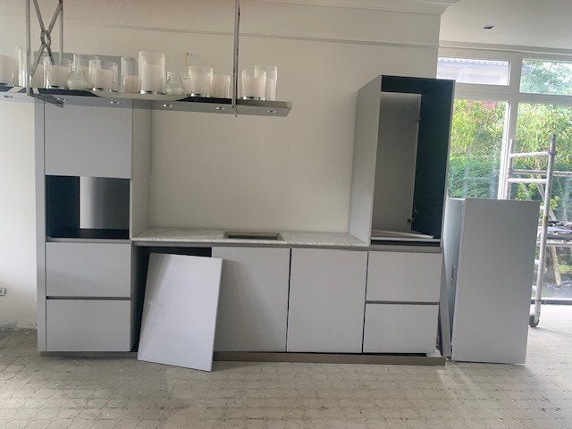 Exclusieve Poliform Alea Pro Designkeuken ., Overige typen, Ophalen of Verzenden, Greeploos, Grijs