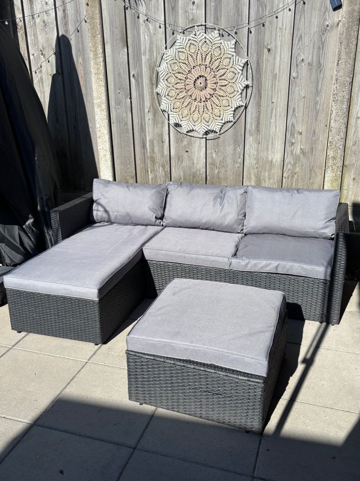 Loungeset, Ophalen, 3 zitplaatsen, Hocker, Zo goed als nieuw