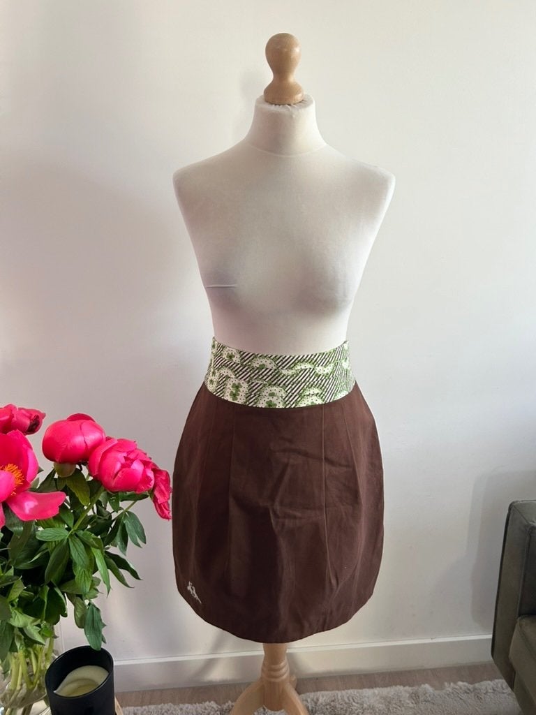 Blutsgeschwister maat L bruin groene tulp rok NIEUW 661