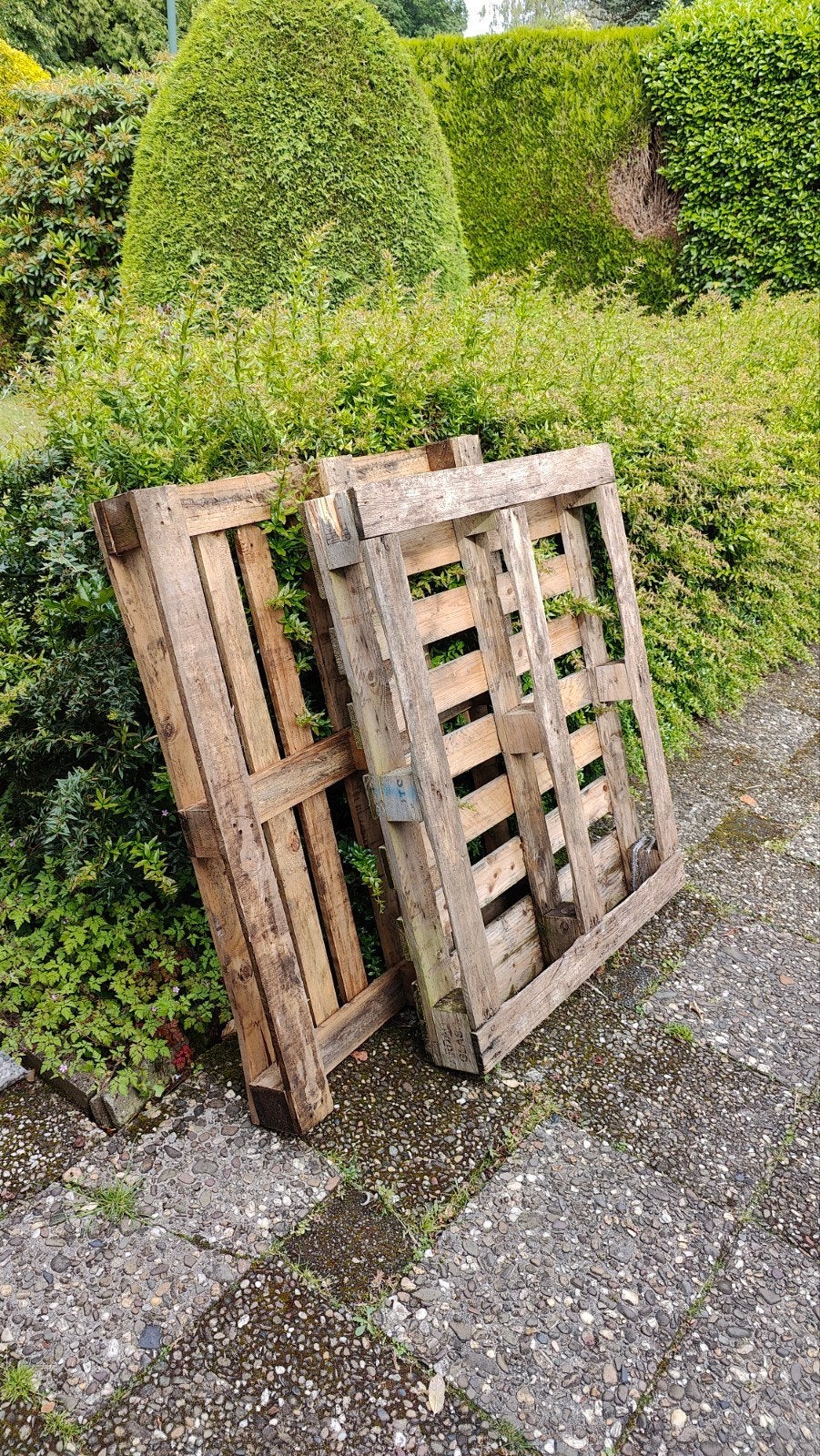 2 pallets, gratis, Doe-het-zelf en Verbouw, Hout en Planken, Ophalen, Gebruikt, Pallet, Minder dan 200 cm