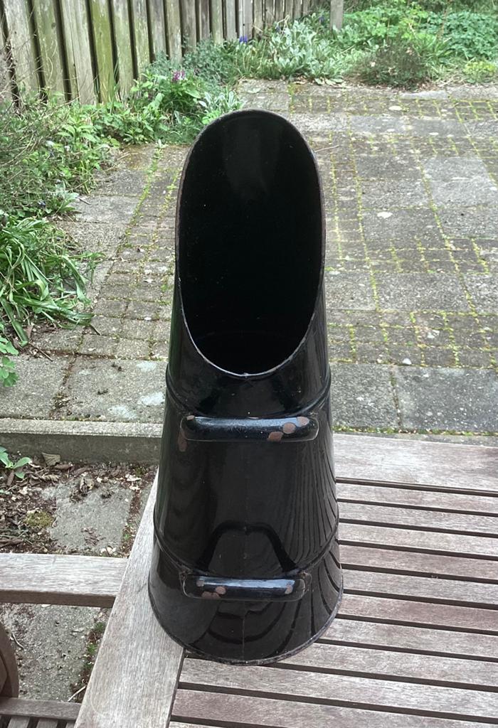 Antieke kolenkit / kolenemmer - Zwart geëmailleerd, Ophalen