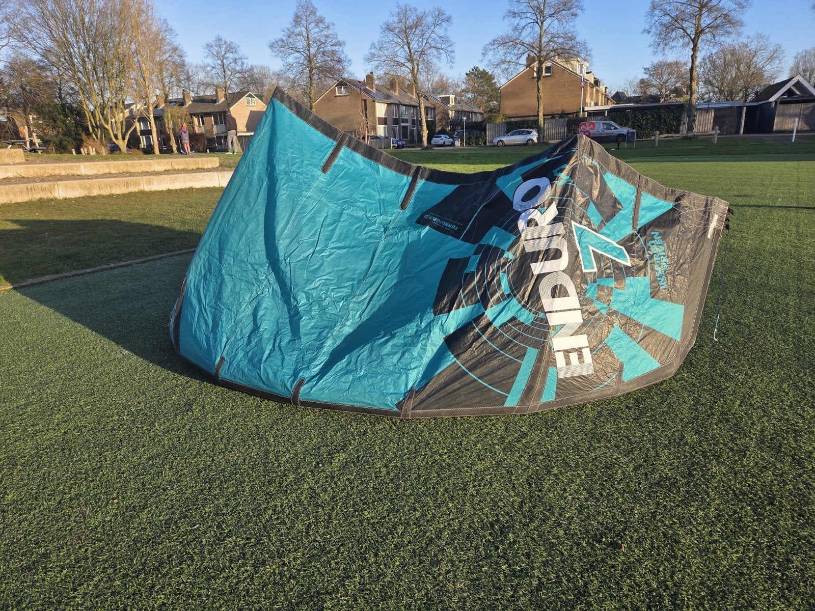 Ozone Enduro V1 kite, 7 meter., Watersport en Boten, Geen board, Ophalen, Gebruikt, 7 m²