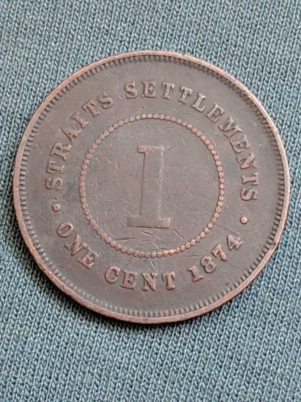 Straits Settlements 1 Cent 1874H Victoria, Verzenden, Zuidoost-Azië, Losse munt