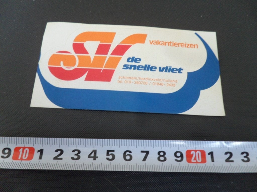 sticker vakantiereizen de snelle vliet schiedam hardinxveld, Verzamelen, Ophalen of Verzenden, Zo goed als nieuw