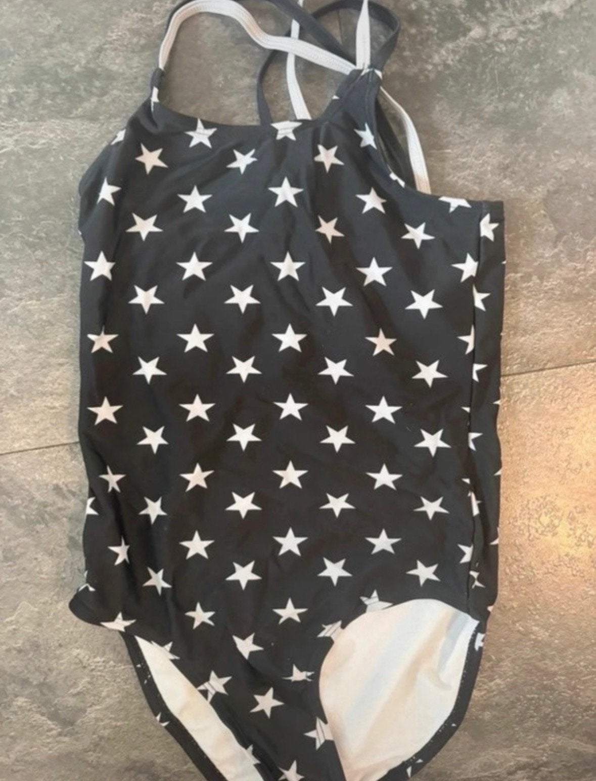 Zeeman Badpak Zwart met Witte Sterren Maat 134/140, Gebruikt, Meisje, Badpak, Ophalen of Verzenden