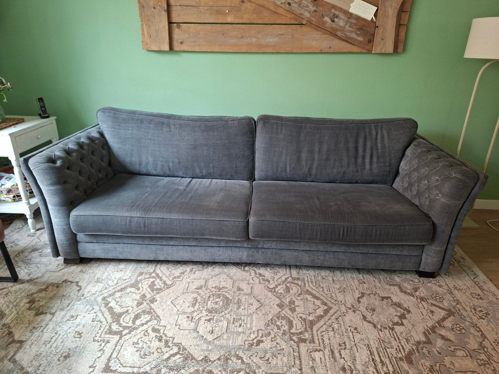 Olav 4-zitsbank - Grijs, Ophalen, Klassiek, 75 tot 100 cm, Zo goed als nieuw