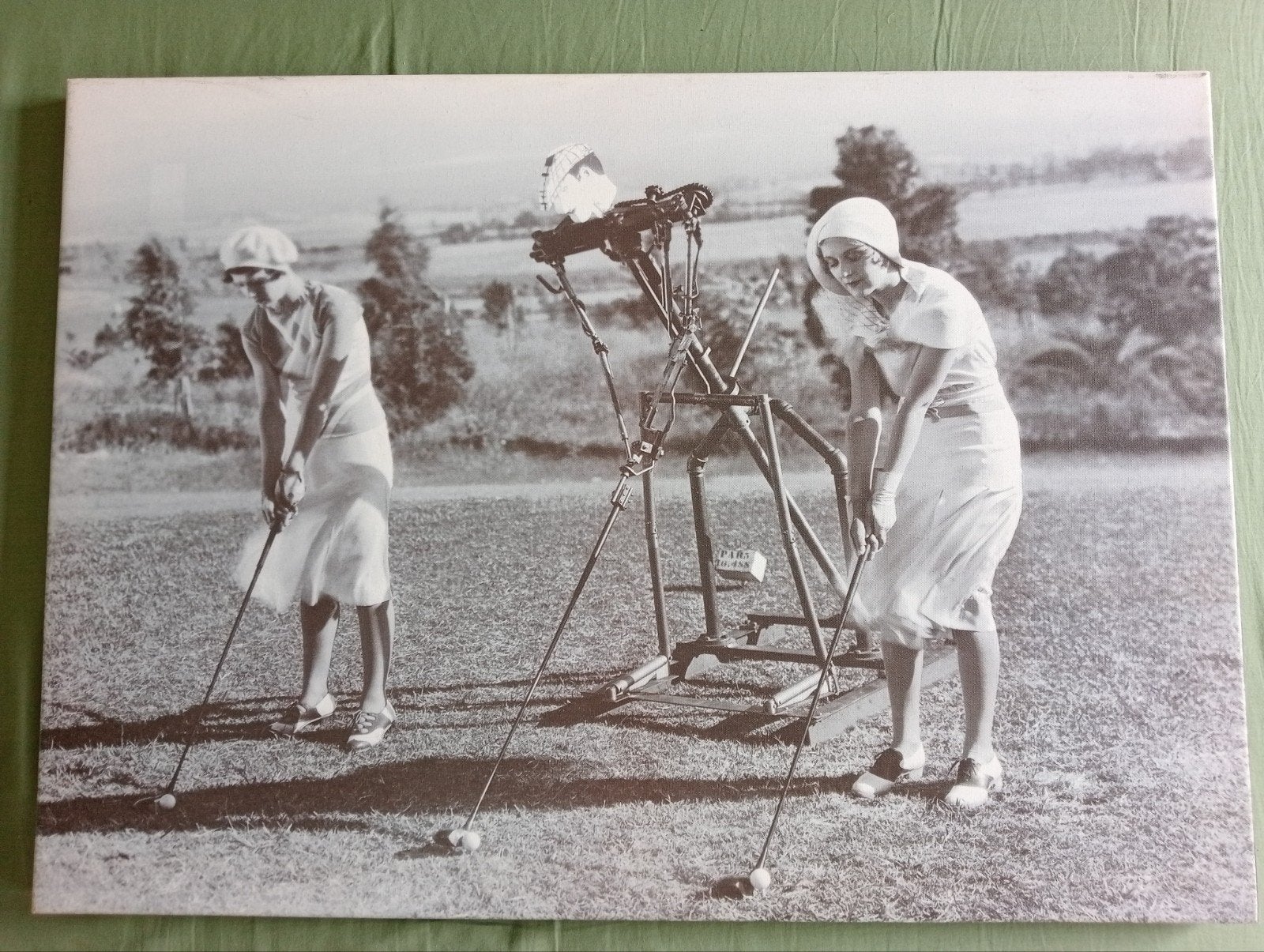 Dames Golf oefenen print op canvas, ., Ophalen of Verzenden, Print, .