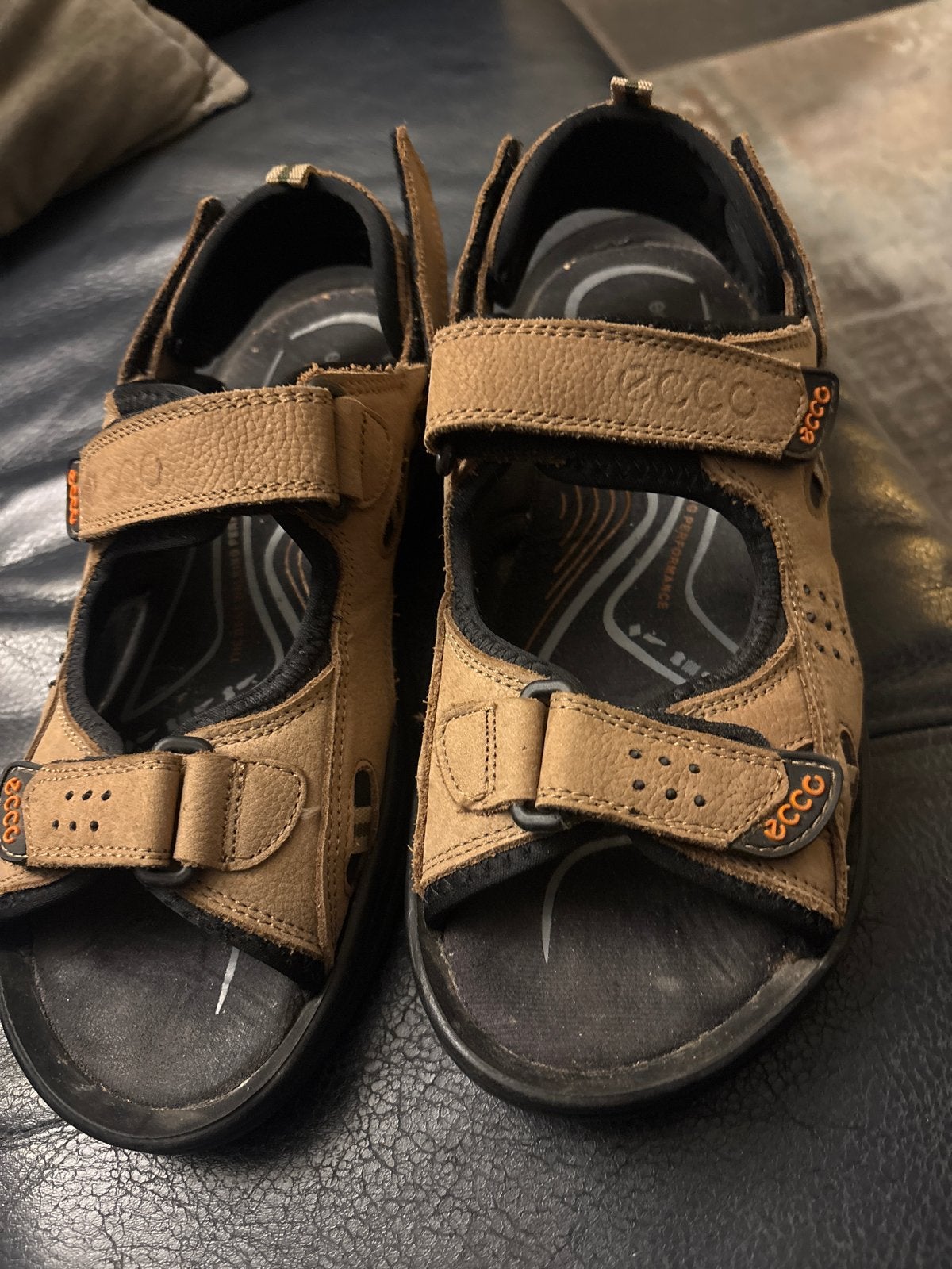 Ecco sandalen maat 40 met klittenbandsluiting, Verzenden, Zo goed als nieuw, Bruin, Sandalen