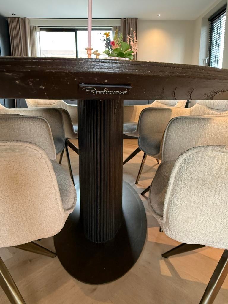 LUXOR - EETTAFEL OVAAL 235 BRUIN VAN ATLAS INTERIORS, Gebruikt, 100 tot 150 cm, 200 cm of meer, Ophalen of Verzenden