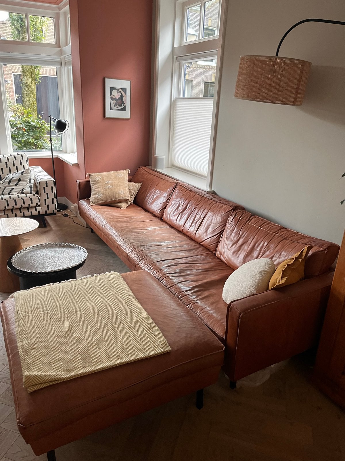 Loods 5 Slimm bank 290 cm met hocker 90x90, Huis en Inrichting, Banken | Bankstellen, Ophalen, 250 tot 300 cm, Gebruikt, Rechte bank