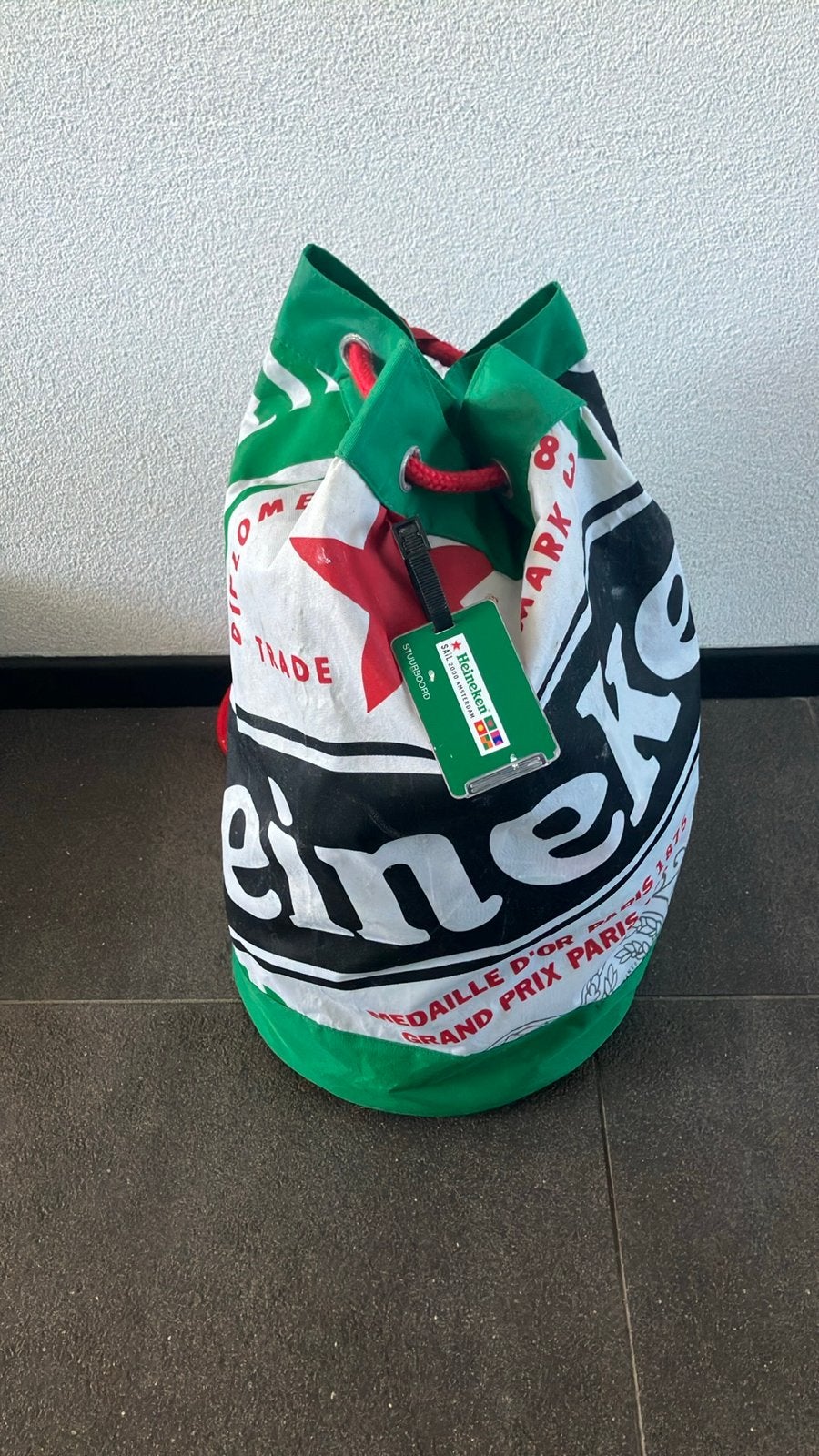 Heineken sporttas / gymtas met koord, Ophalen of Verzenden, Nieuw, Groen, Overige typen