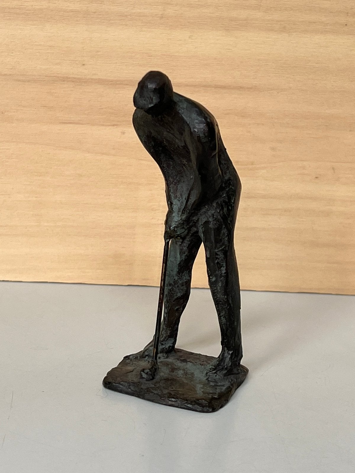 Bronzen golfer van Frank Rosen., Antiek en Kunst, Ophalen of Verzenden, Brons