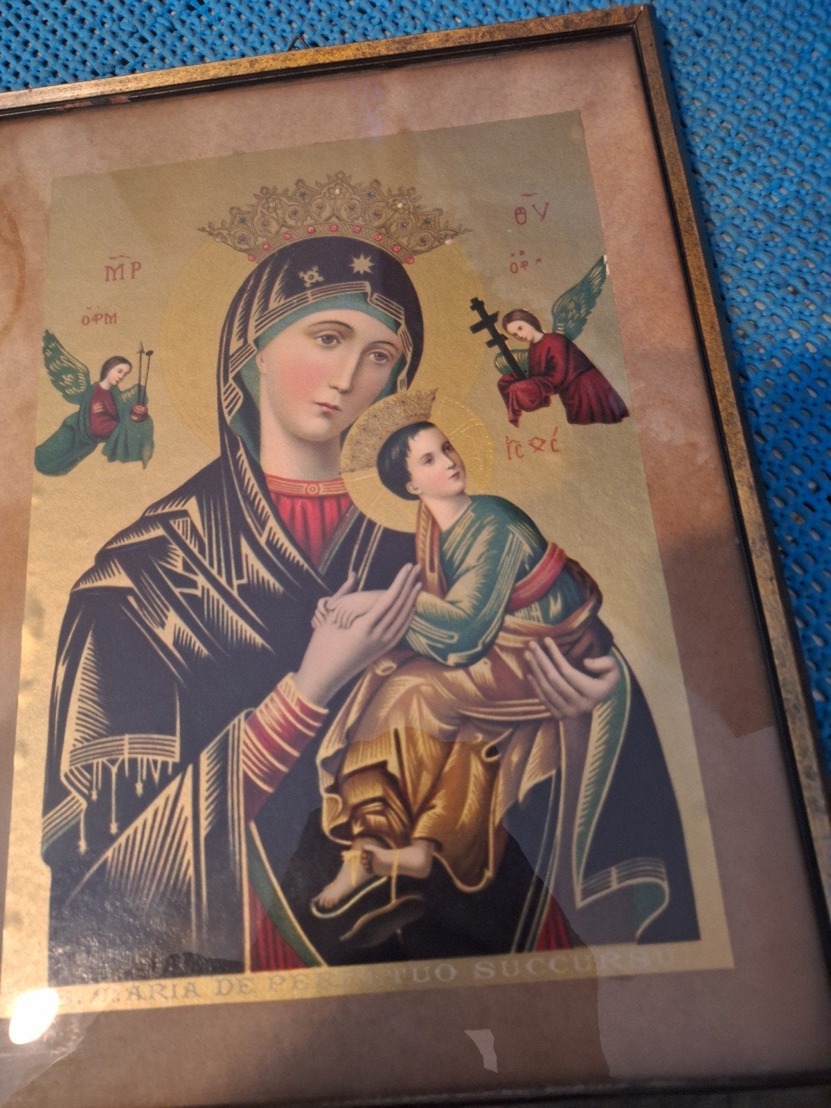 Antieke icoon: Onze Lieve Vrouw van Altijddurende Bijstand, Antiek en Kunst, Antiek | Religie, Ophalen of Verzenden