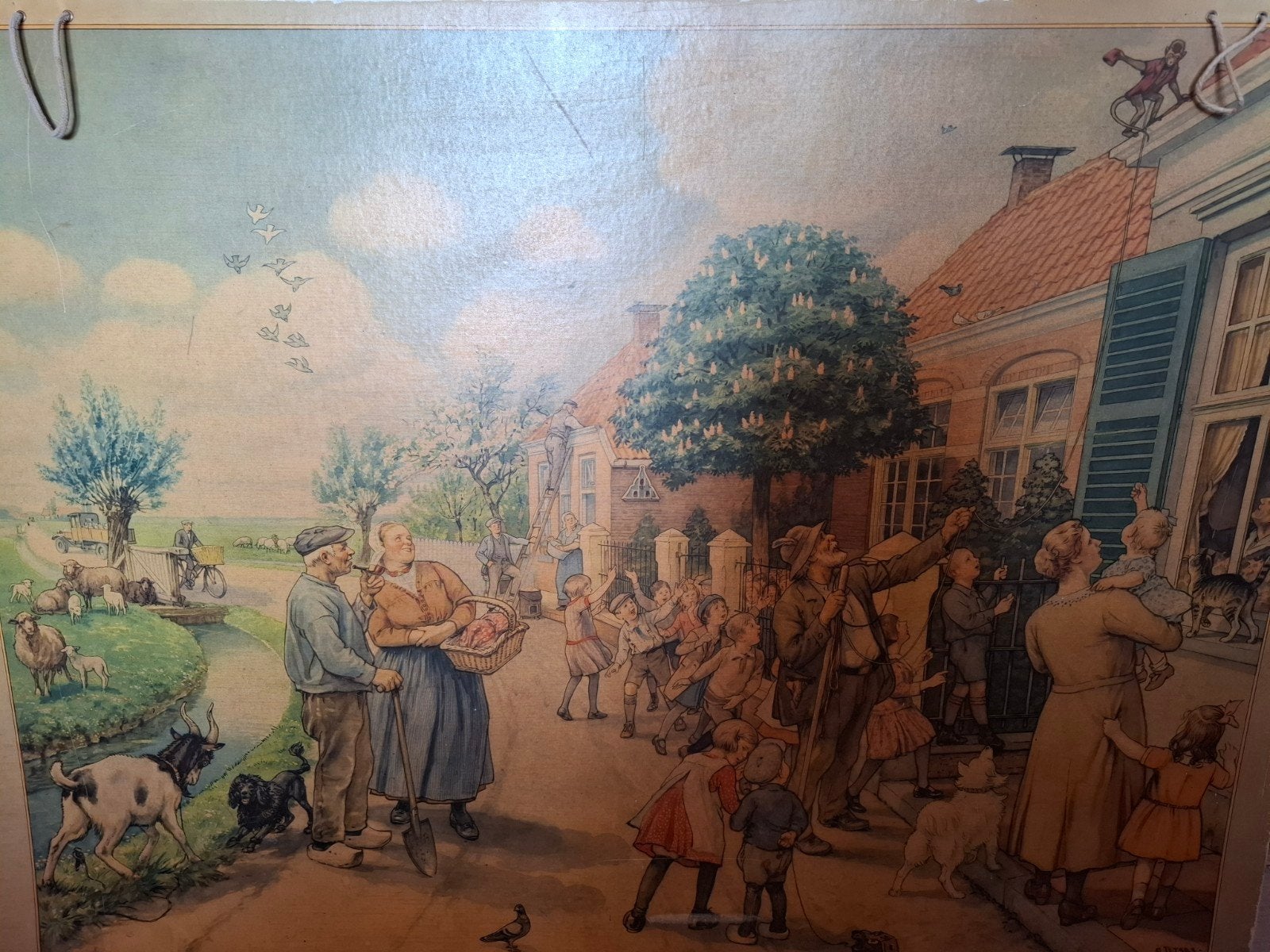 Vintage schoolplaat J.R. Wolters Groningen, Ophalen of Verzenden