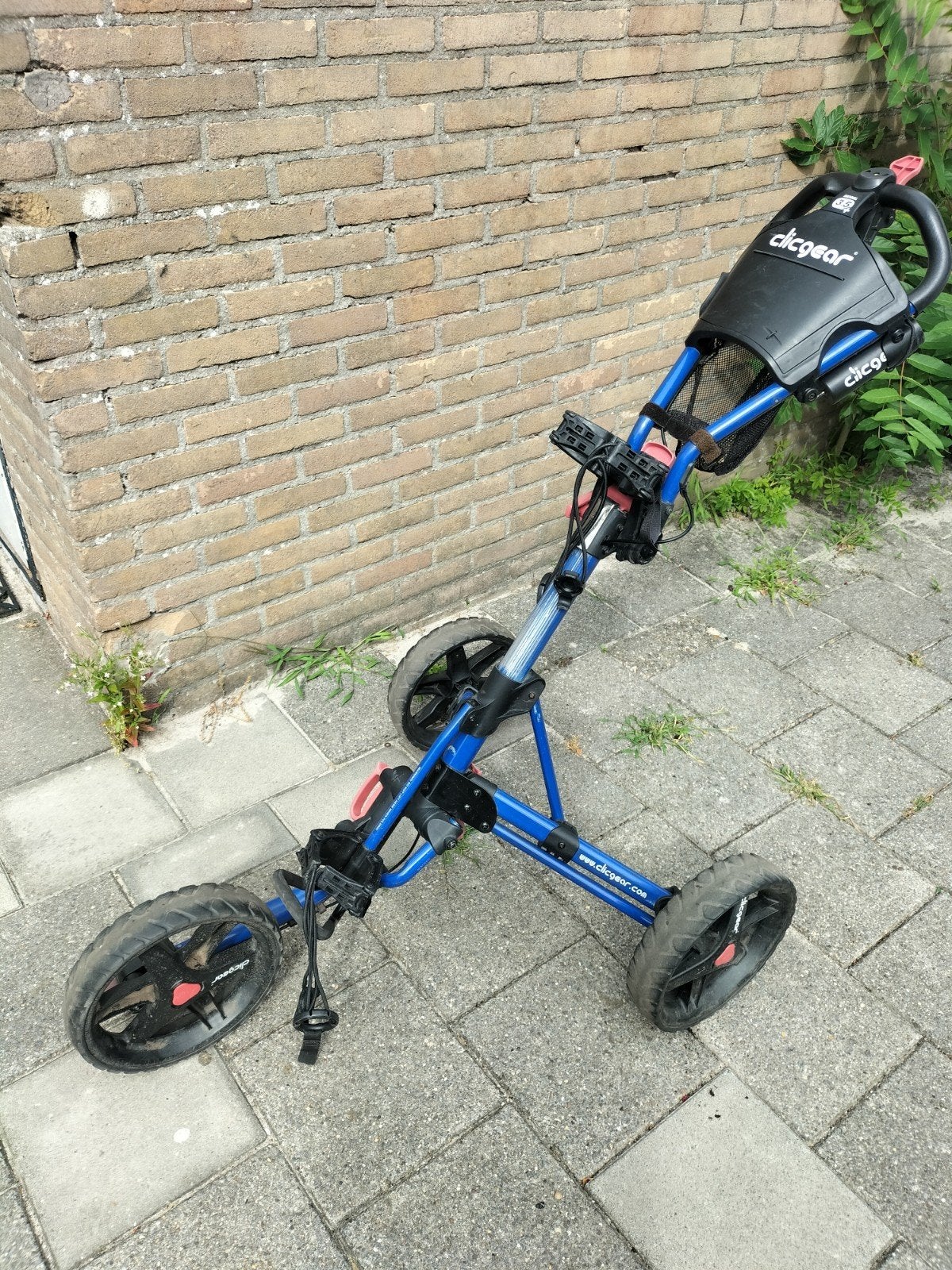 Clicgear Golftrolley met rem en parapluhouder, Sport en Fitness, Golf, Ophalen, Gebruikt, Golfkar, Overige merken