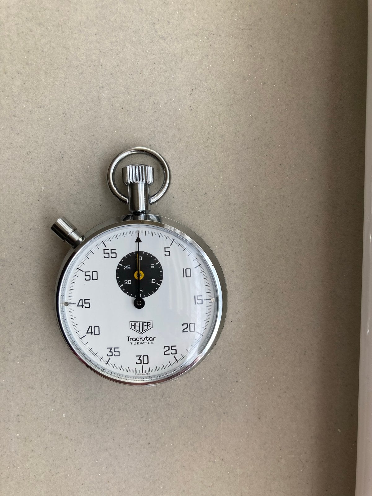 Prachtige Heuer Trackstar Stopwatch Vintage, Overige merken, Zakhorloge, Staal, 1960 of later