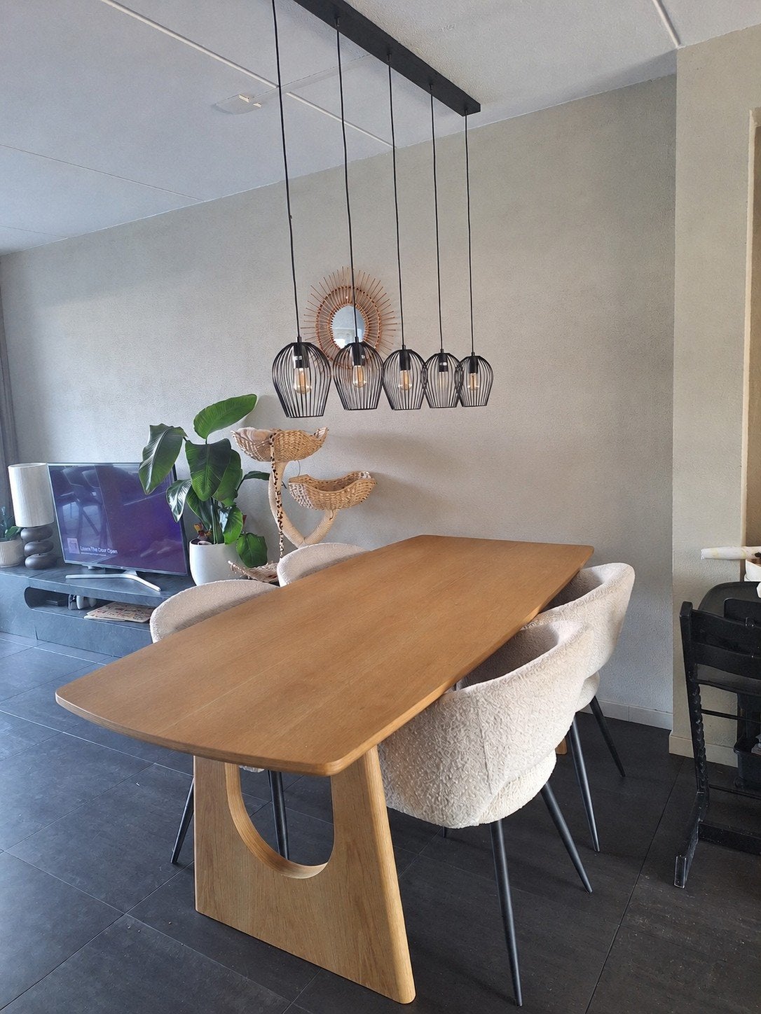 hanglamp zwart, Huis en Inrichting, Lampen | Hanglampen, Ophalen of Verzenden, Gebruikt, E27 (groot)