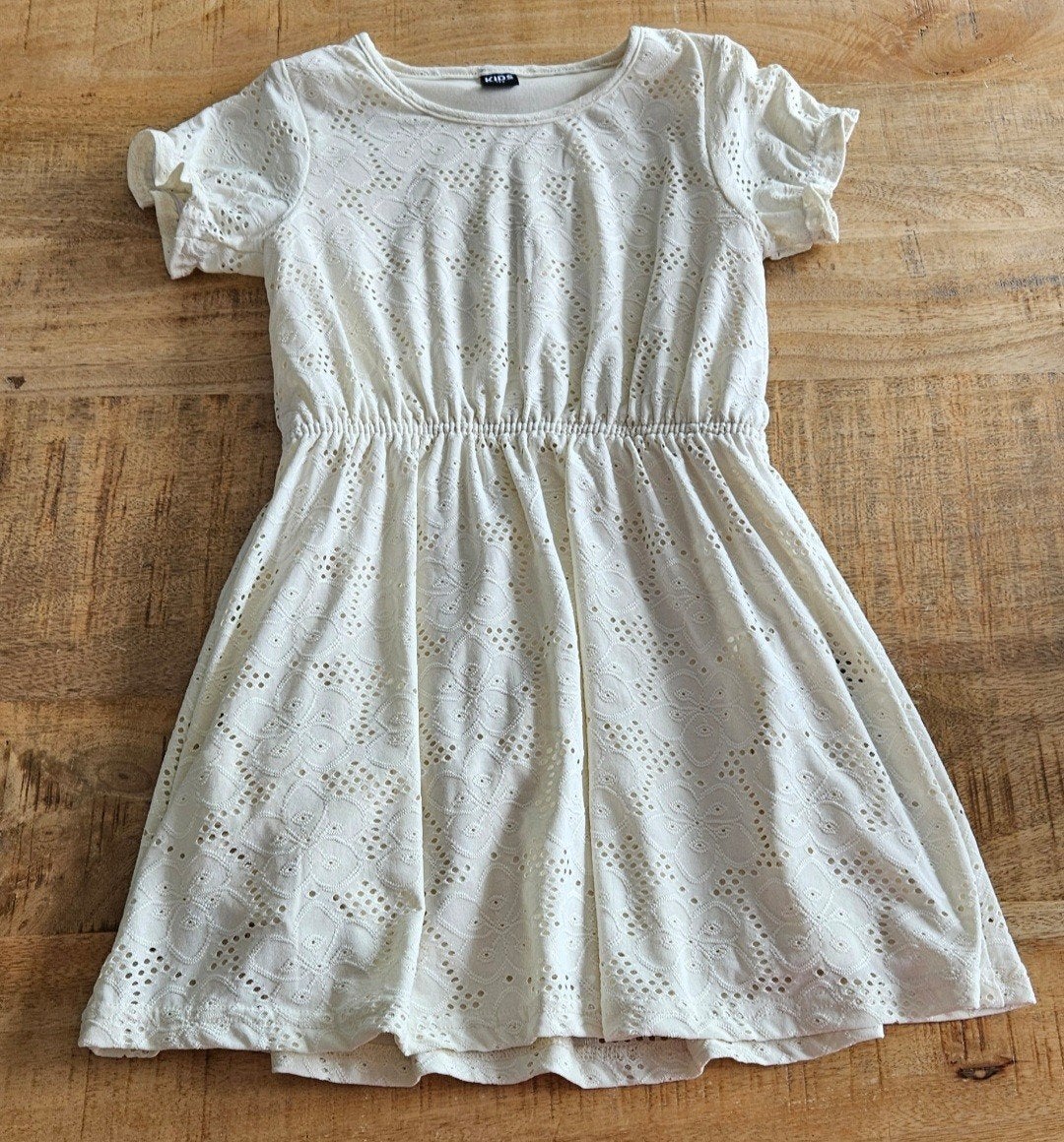 Nieuwe Gebroken Witte Broderie Meisjes Jurk Maat 122, Meisje, Nieuw, Ophalen of Verzenden, KIDS