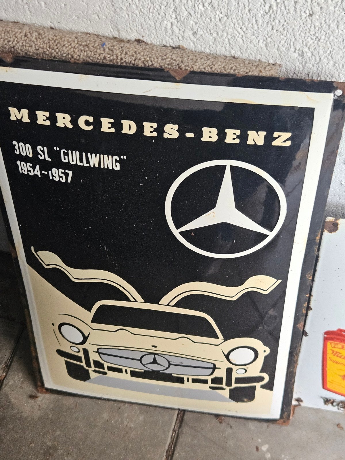 Twee vintage emaille borden: Mercedes-Benz en Maggi, Ophalen of Verzenden