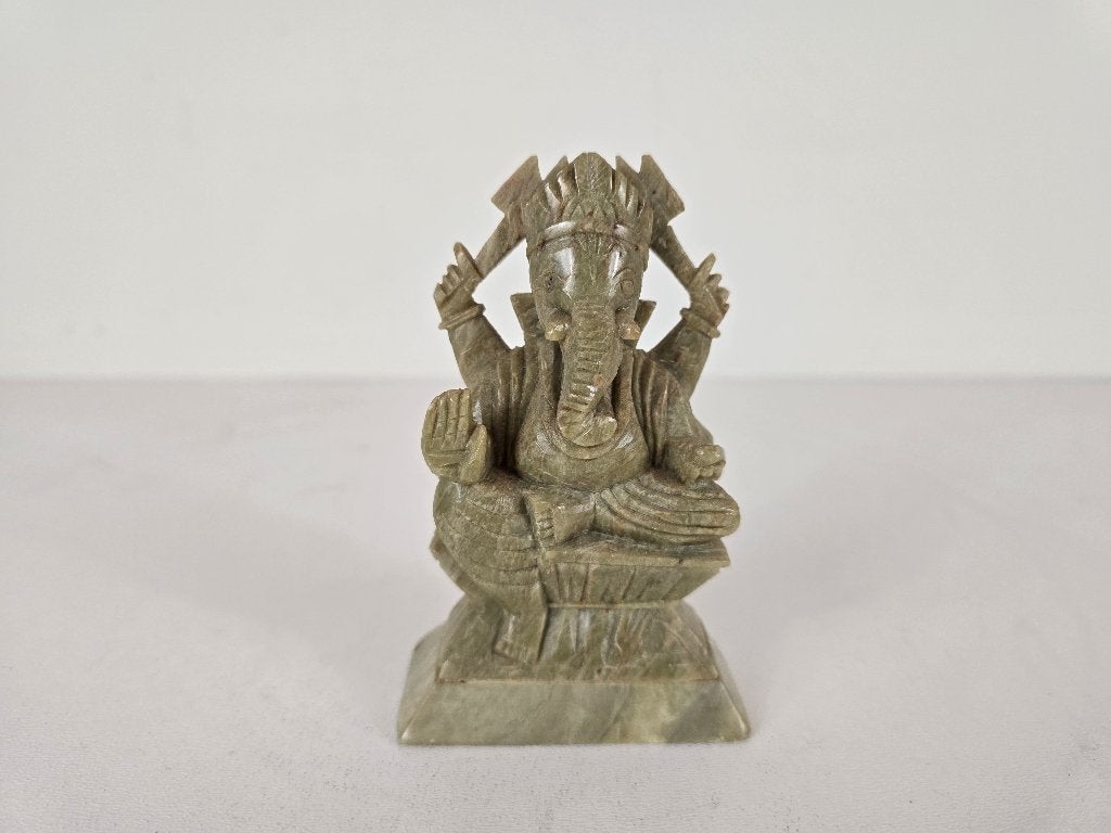 Beeld Ganesha, speksteen, India, 2e helft 20e eeuw, Ophalen of Verzenden