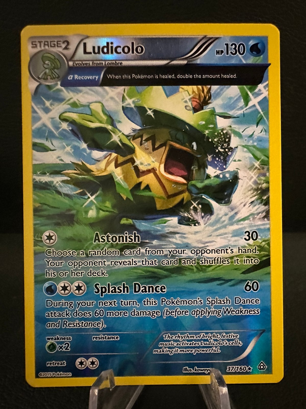 Pokemon primal clash ludicolo reverse holo 37/160, Ophalen of Verzenden, Zo goed als nieuw