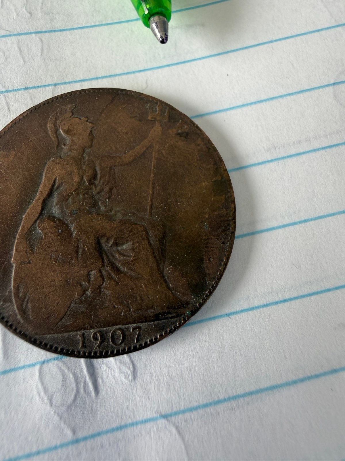 Britse One Penny munt 1907 - Edward VII, Ophalen of Verzenden, Overige landen, Losse munt
