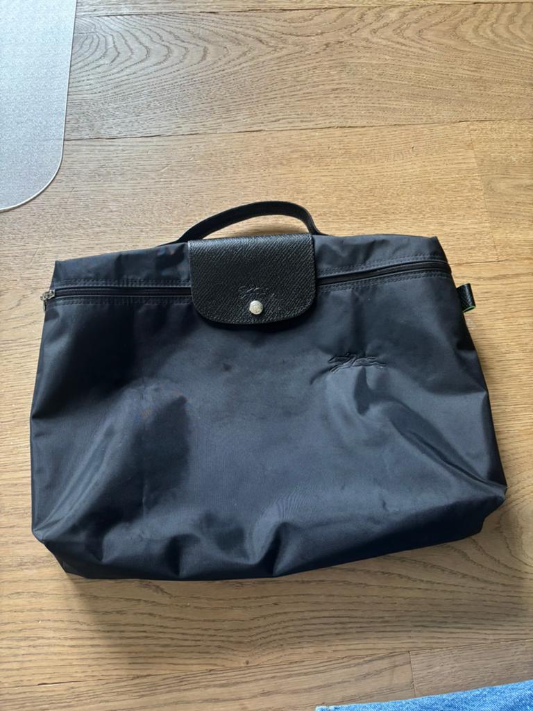 Longchamp laptoptas le pliage tas zwart, Ophalen of Verzenden, 17 inch of meer, Zo goed als nieuw
