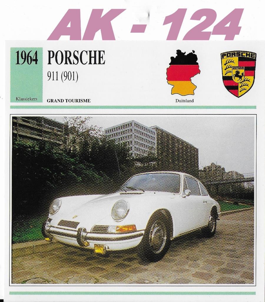 Ak124 autokaart porsche 911 ( 901 ) ( 1964 ), Ophalen of Verzenden, Zo goed als nieuw, Auto's