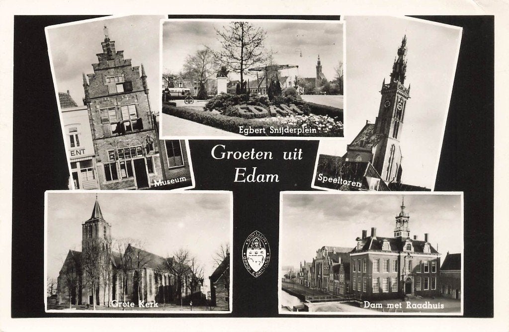 Groeten uit Edam, Ophalen of Verzenden, 1940 tot 1960, Gelopen, Noord-Holland