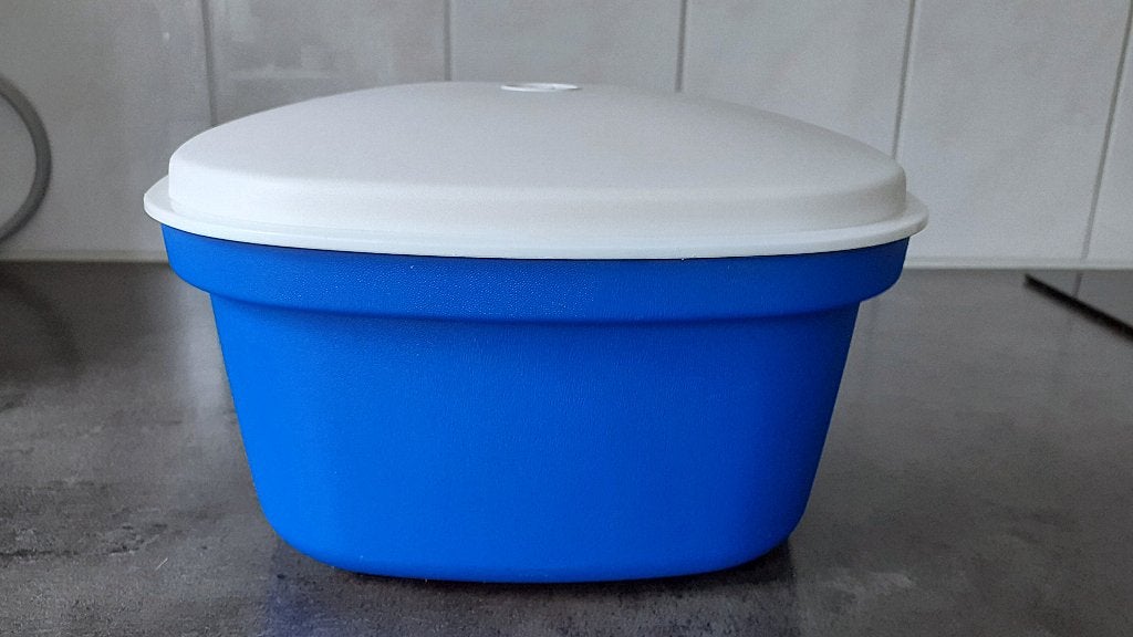 Tupperware Serveerwonder - Ideale Keukenhulp, Huis en Inrichting, Keuken | Tupperware, Gebruikt, Blauw, Ophalen of Verzenden, Met deksel