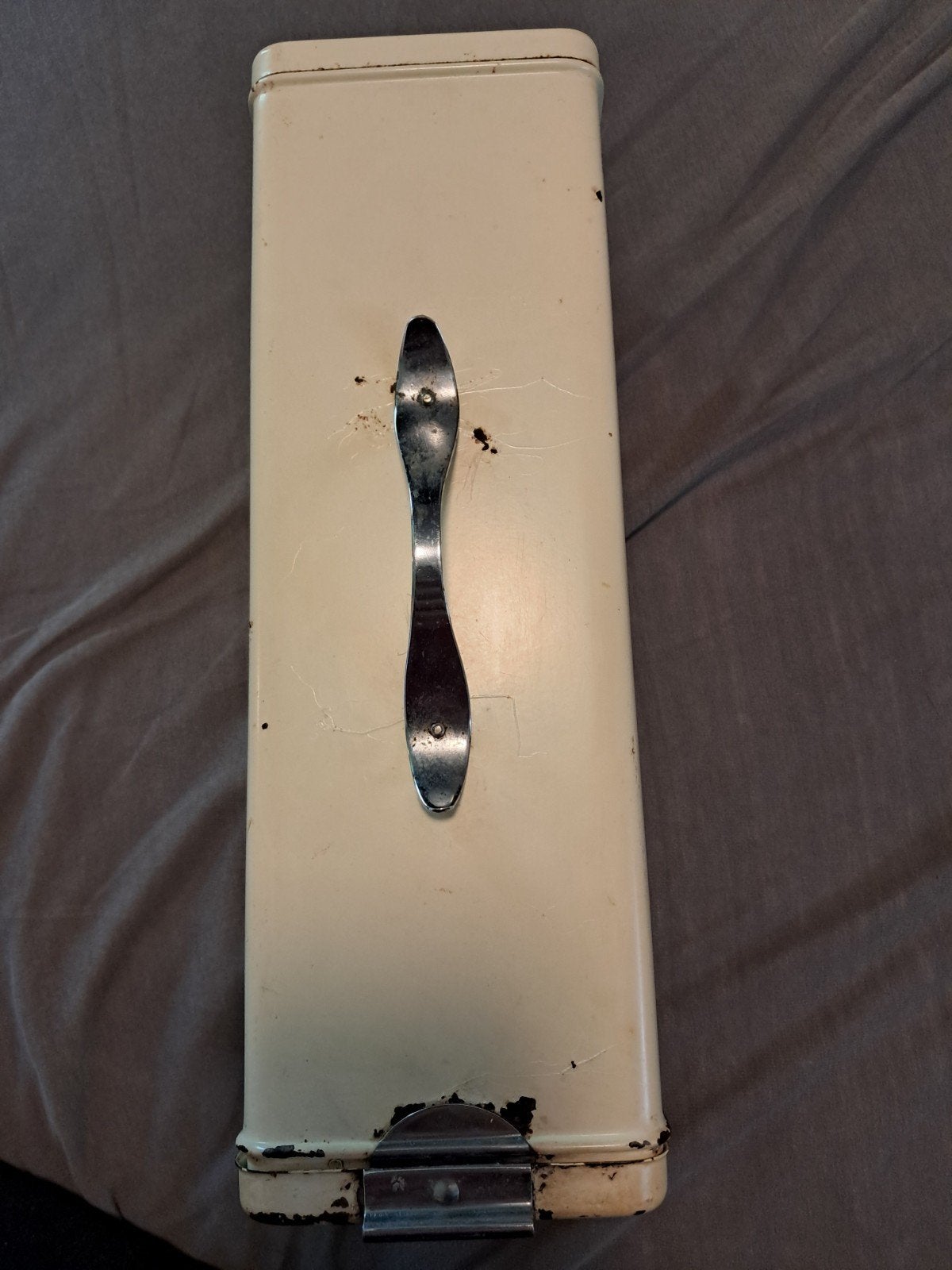 Vintage Cr&egrave;me koektrommel met Houten Bodem, Antiek en Kunst, Ophalen of Verzenden