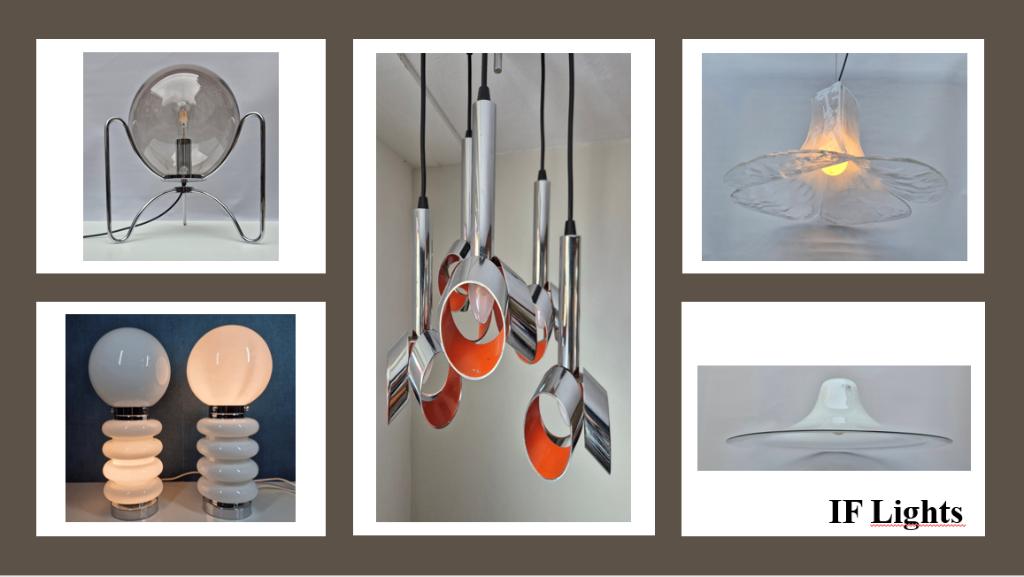 IF Lights | Vintage designlampen | Gepo Raak Herda Anvia etc, Huis en Inrichting, Lampen | Tafellampen, Bu1gr2@kpnmail.nl, Ophalen of Verzenden