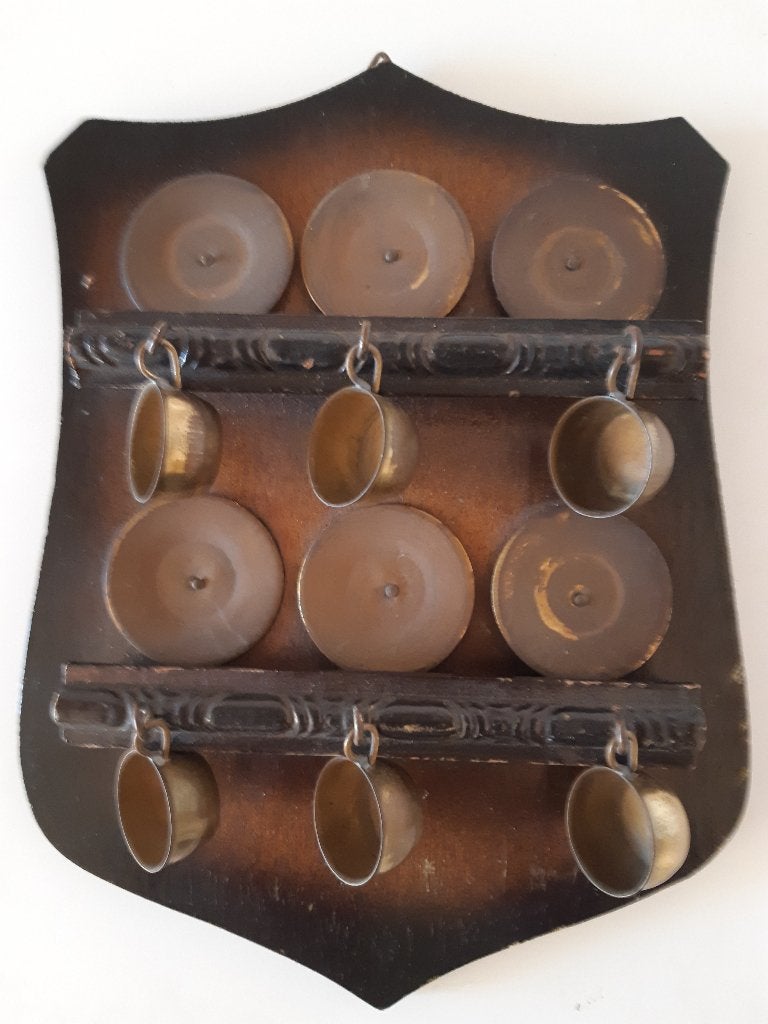 Vintage miniatuur lepelrek / kop-en-schotelrek messing, Ophalen of Verzenden
