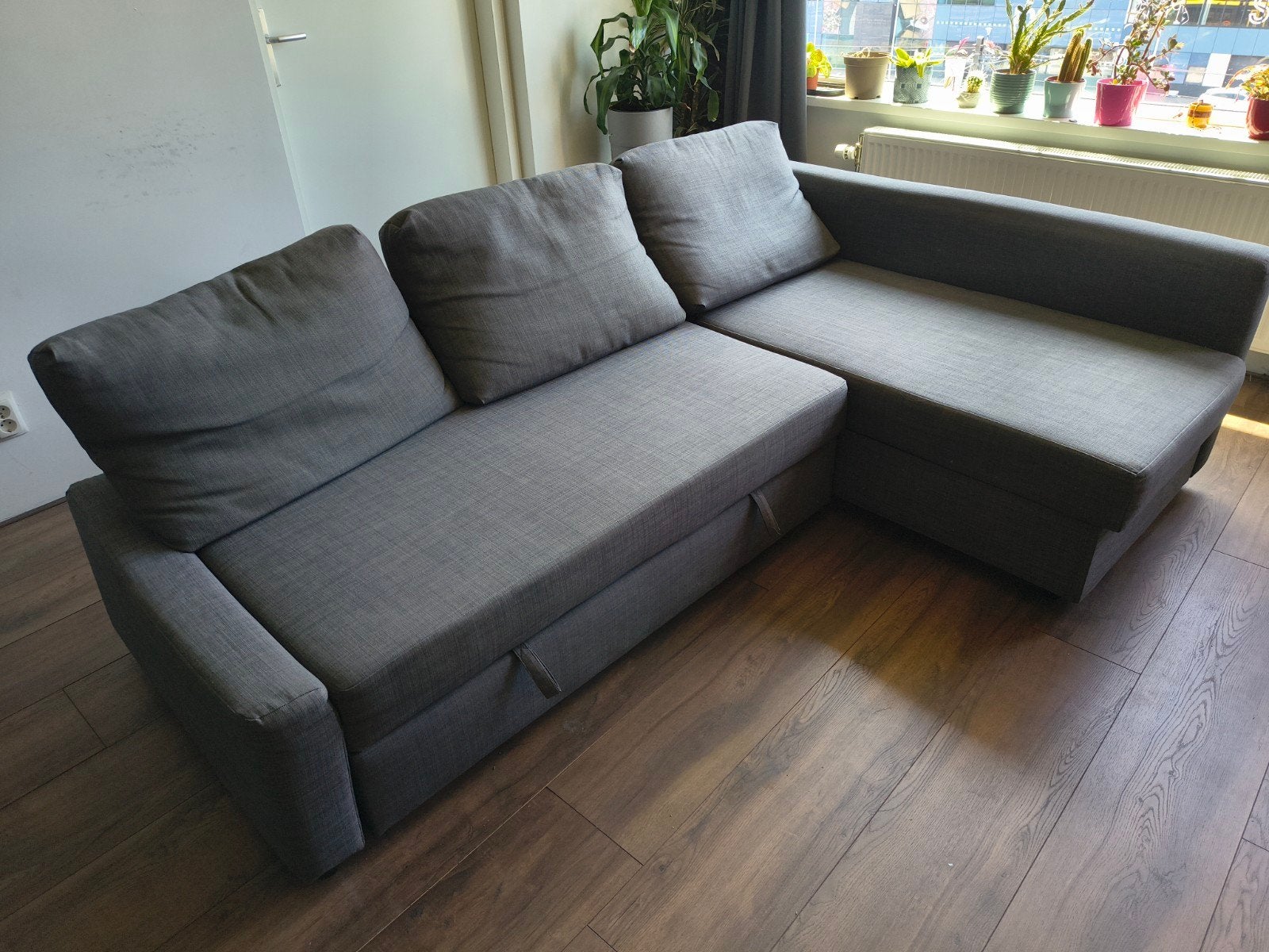 ikea slaapbank grijs, Ophalen, Tweepersoons, Grijs, 140 cm