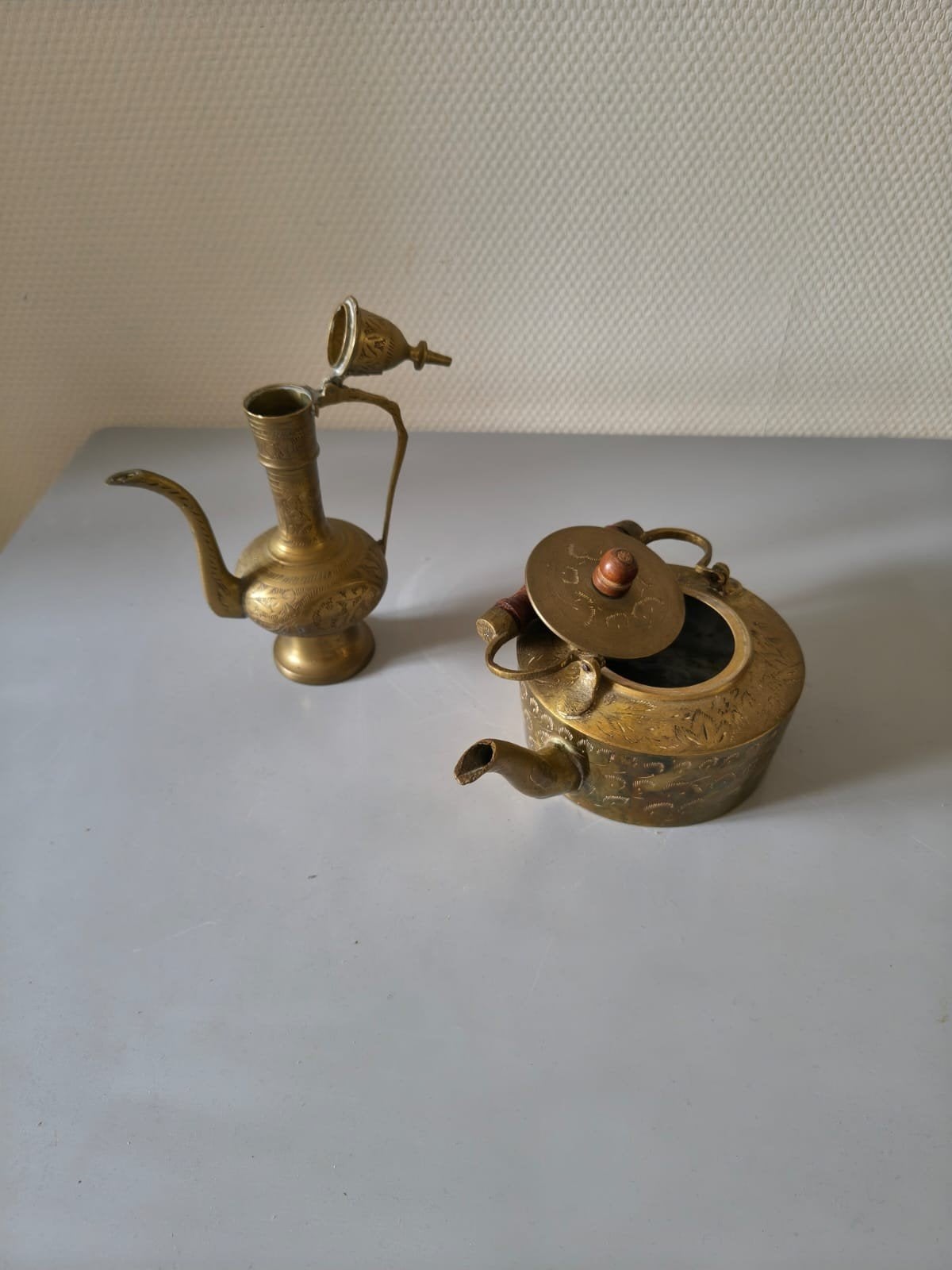 Antieke Oosterse Koperen Theepot en Waterkan Set, Antiek en Kunst, Ophalen, Koper