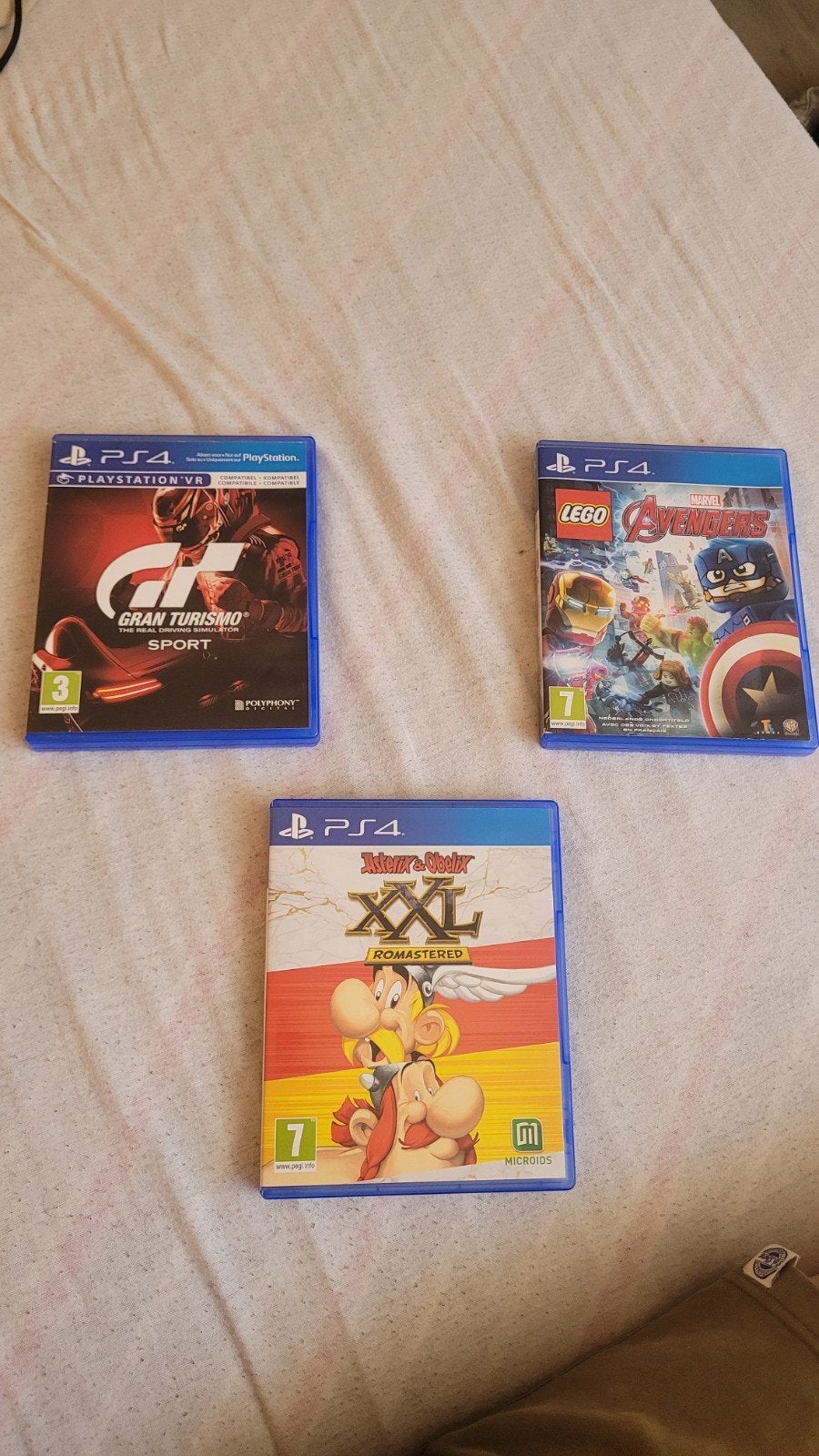 PS4 Games: Gran Turismo Sport, LEGO Avengers, Asterix & Obel, Gebruikt, 1 speler, Racen en Vliegen, Virtual Reality