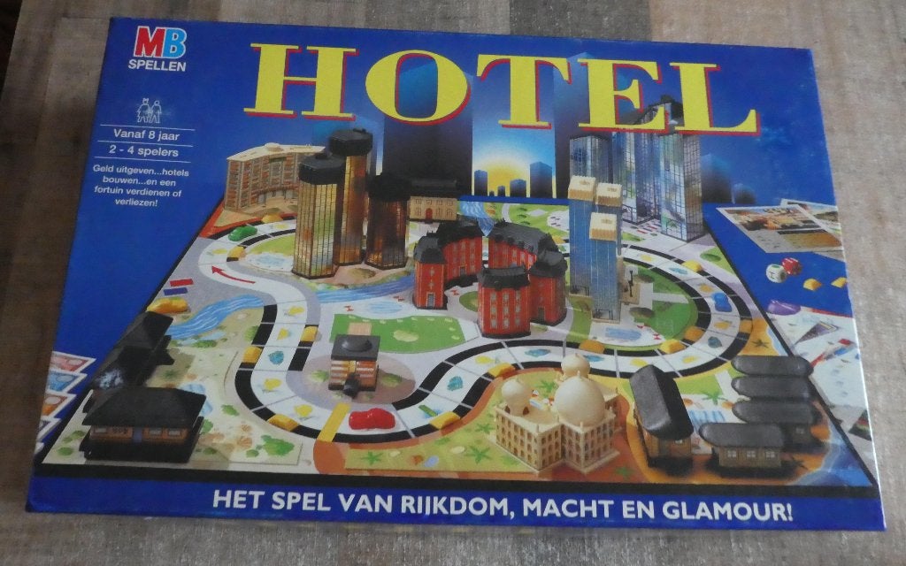 Hotel Bordspel MB vanaf 8 jaar z.g.a.n., Hobby en Vrije tijd, Gezelschapsspellen | Bordspellen, Een of twee spelers, Ophalen of Verzenden
