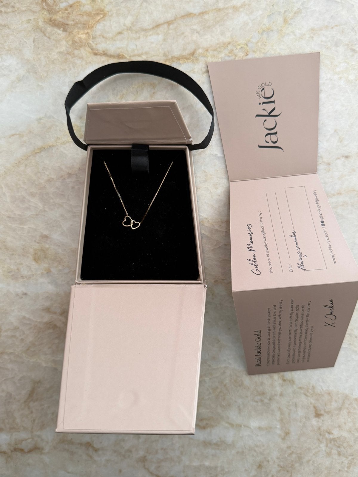 Jackie 14k gold, Verzenden, Zo goed als nieuw, Goud, Met hanger