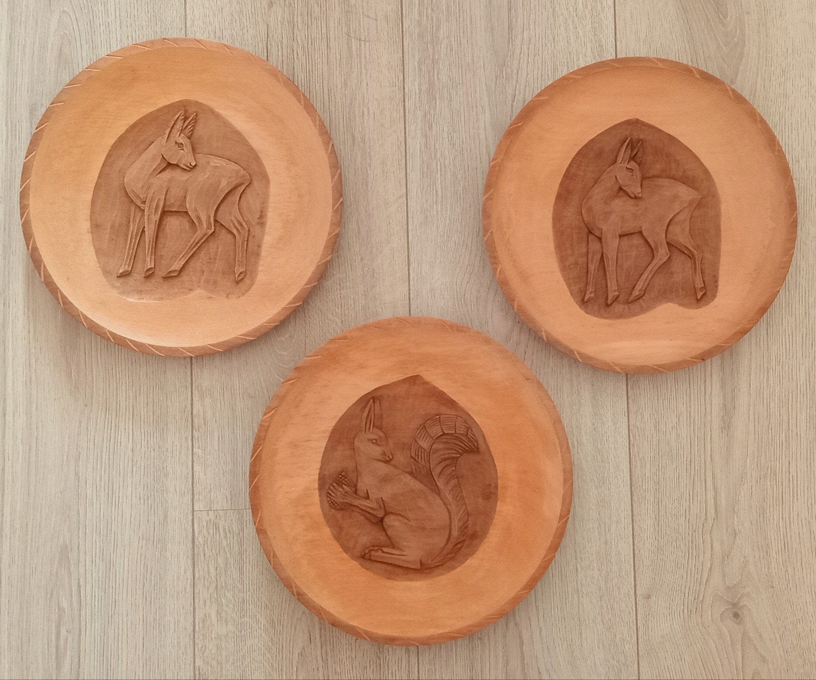 Setje houten borden (wanddecoratie), Ophalen of Verzenden