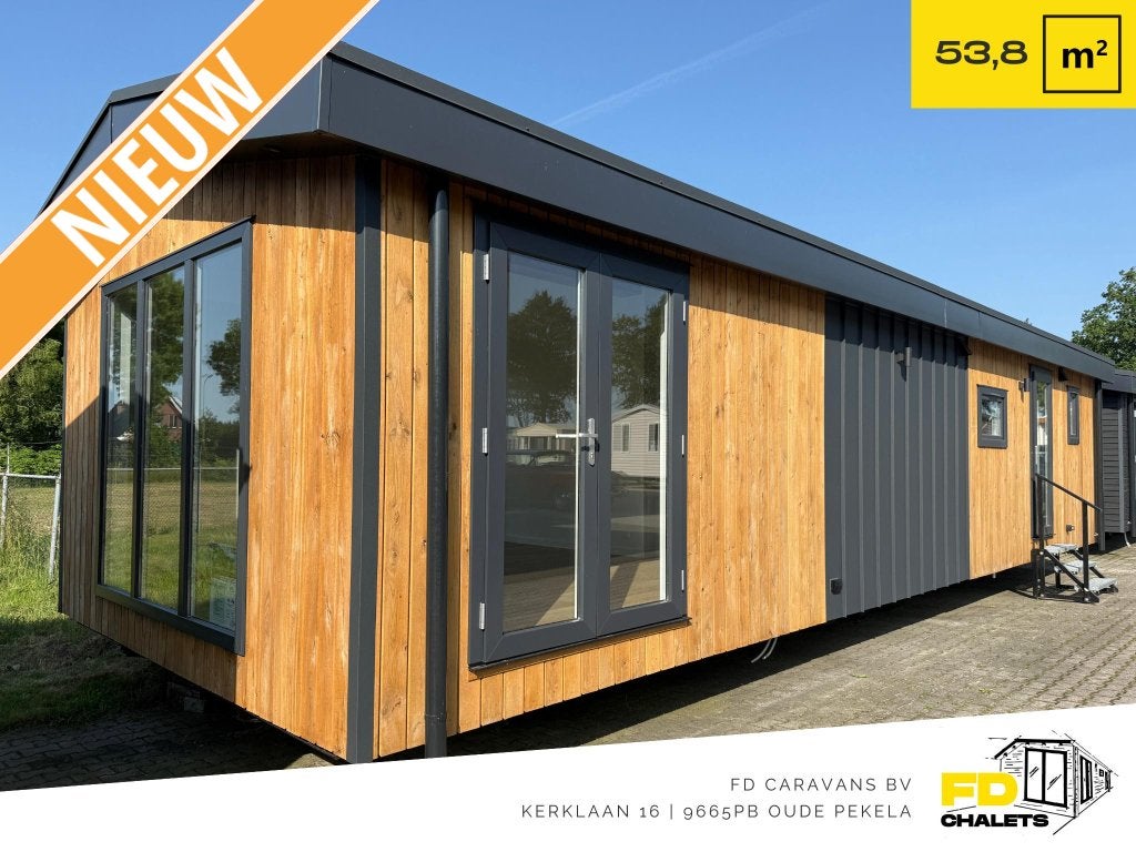 FD Chalet Falcon 12.50x4.30 3 Slpk DG VV Incl. Transport, Caravans en Kamperen, Stacaravans, tot en met 6
