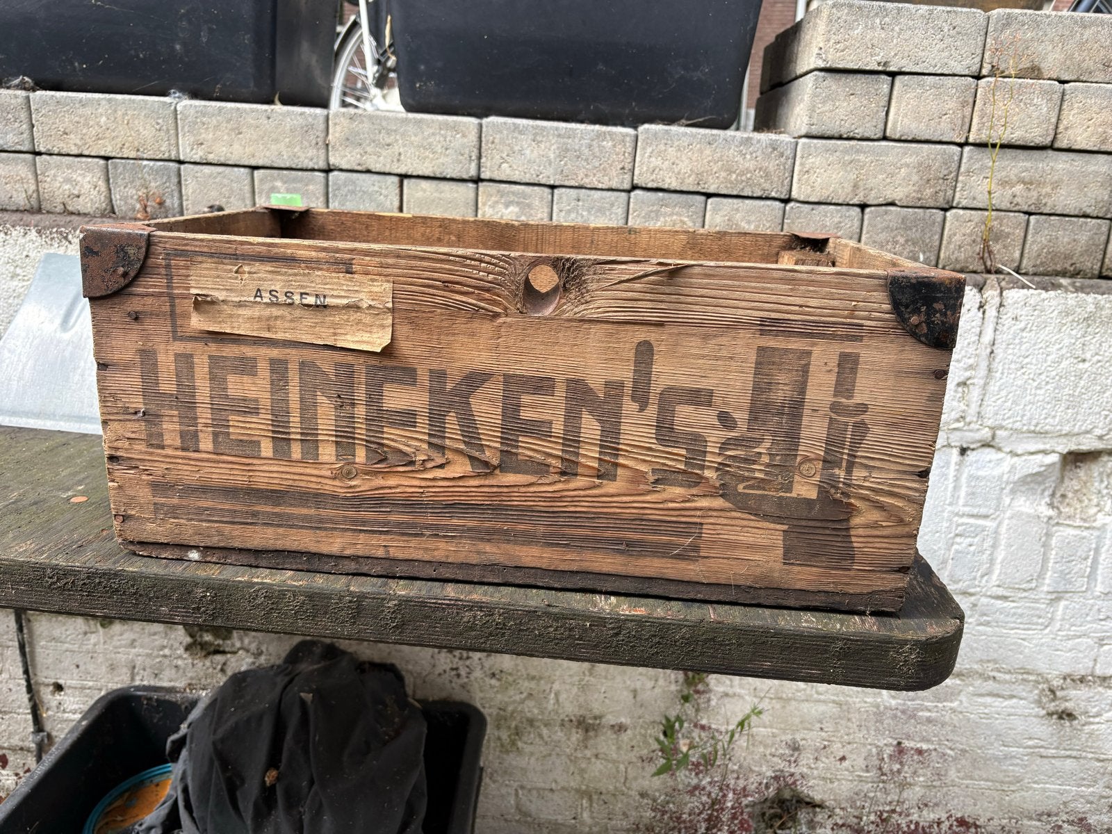 Vintage Heineken's Bierkrat - Houten Kist Assen, Ophalen