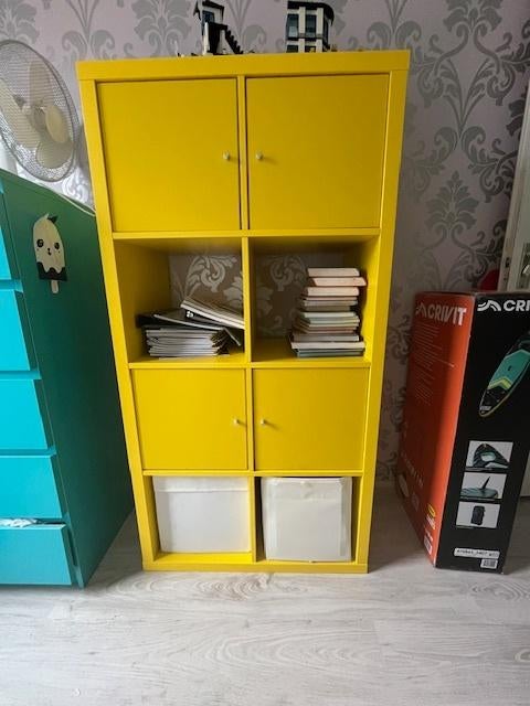 Kast kinderkamer ikea geel, Kinderen en Baby's, Kinderkamer | Commodes en Kasten, Ophalen, Gebruikt, Kast, 105 cm of meer