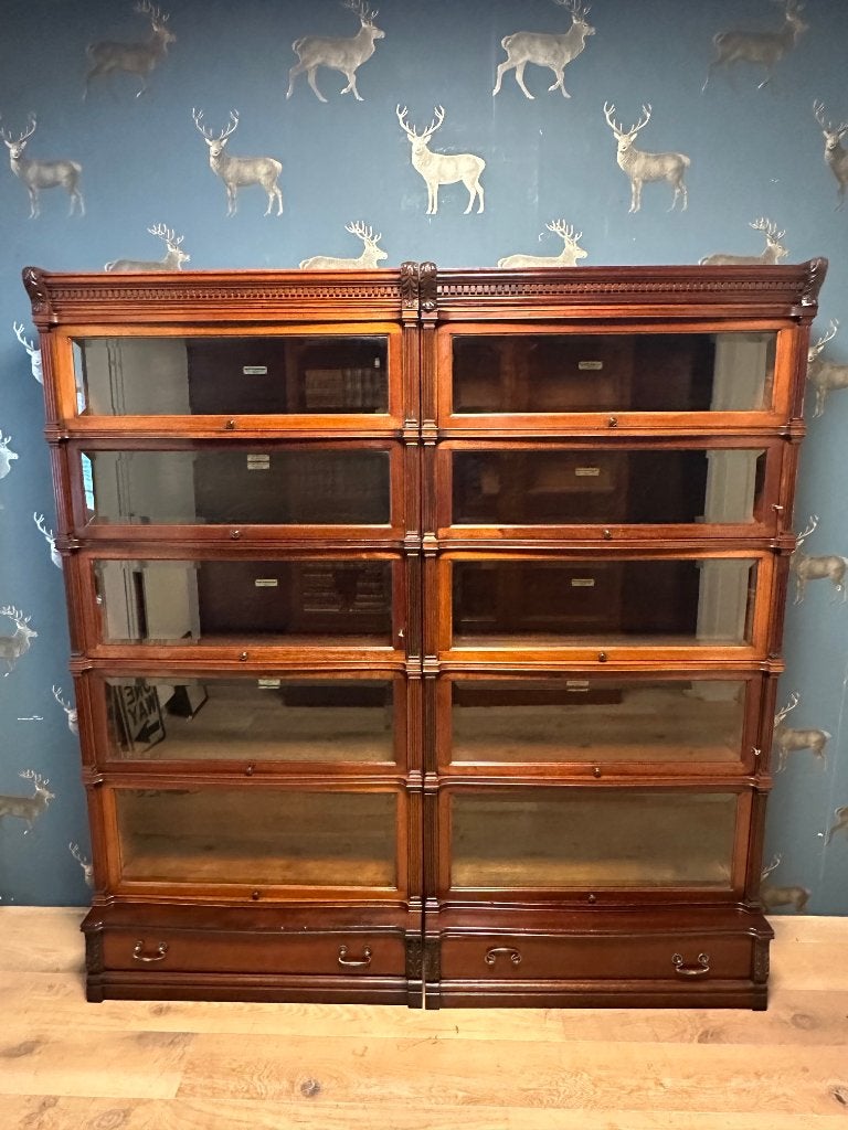speciale mahoniehouten Globe Wernicke boekenkast, Antiek en Kunst, Ophalen of Verzenden