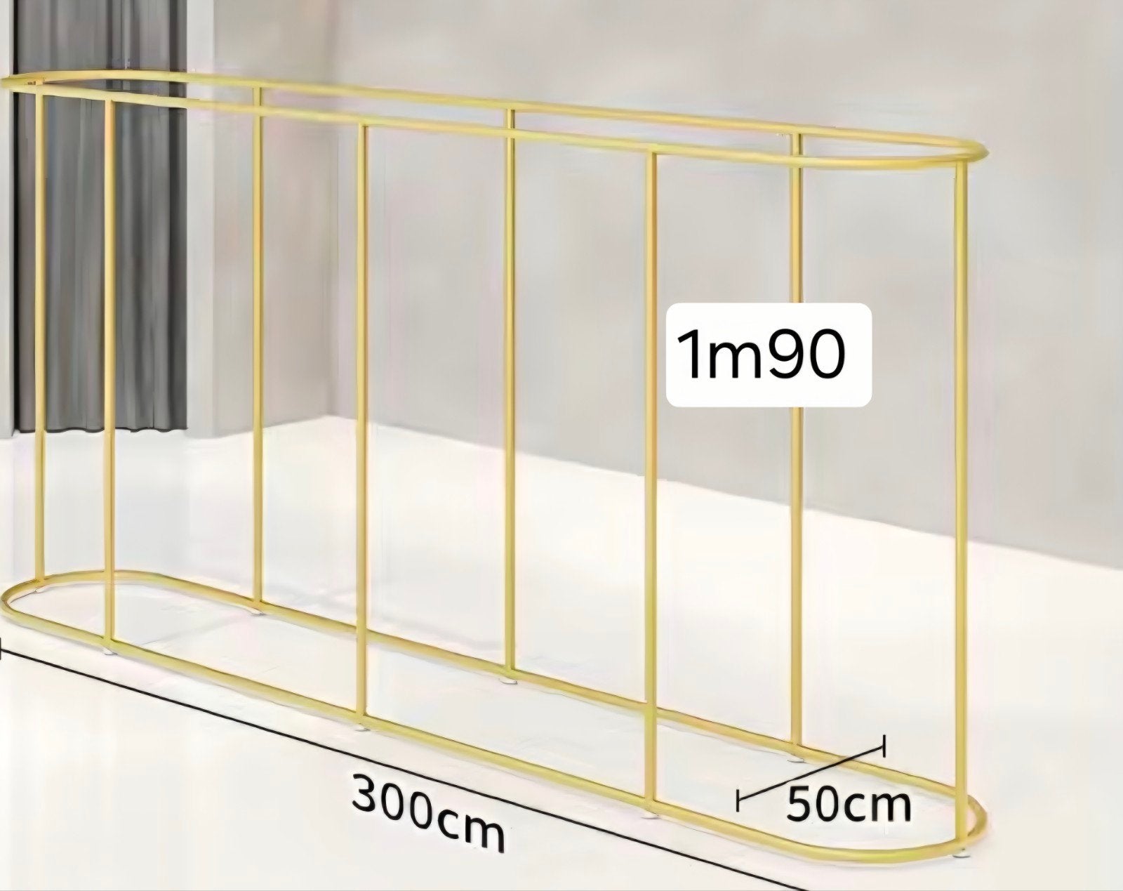 Gouden kledingrekken: 2x 3m, 2x 1.5m, 2x rond, Ophalen