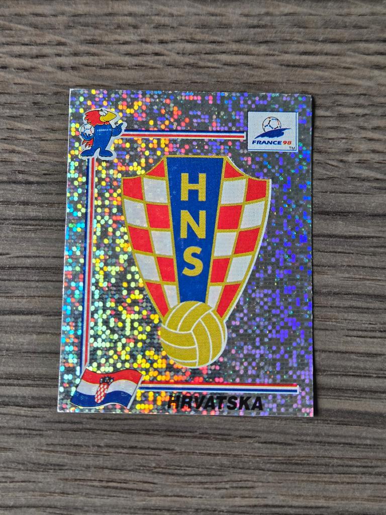 Panini World Cup Frankrijk 1998 embleem Kroatie, Ophalen of Verzenden, Zo goed als nieuw, Buitenlandse clubs, Poster, Plaatje of Sticker